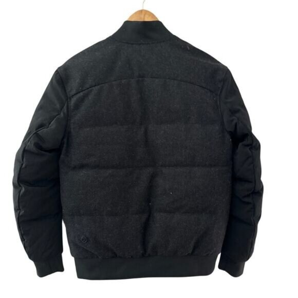 Lululemon Roam Far Reversible Wool Bomber Jacket Heather Gray/‎ Black Size 4 - Picture 2 of 12